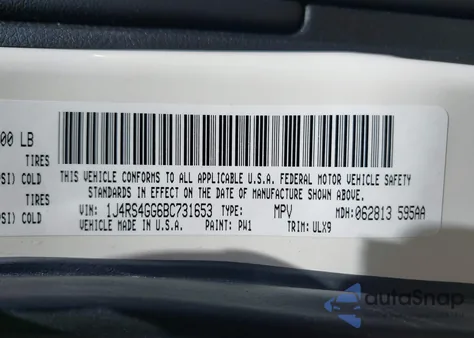 2011 Jeep Grand Cherokee Laredo from USA, damaged, VIN 1J4RS4GG6BC731653